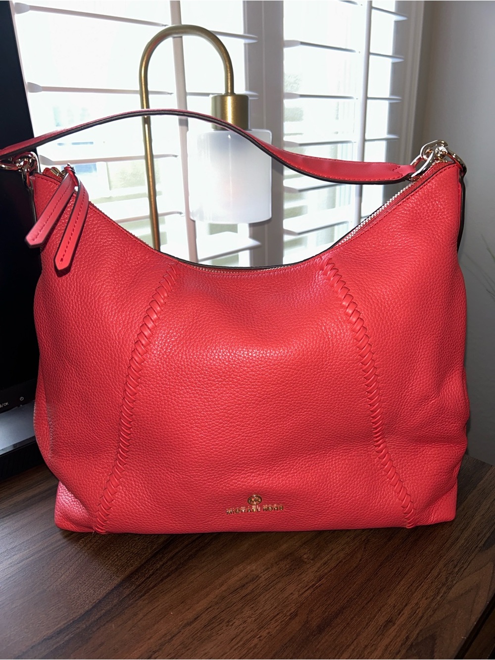 Michael Kors Coral Leather Hobo Bag- NWOT - Picture 2 of 12